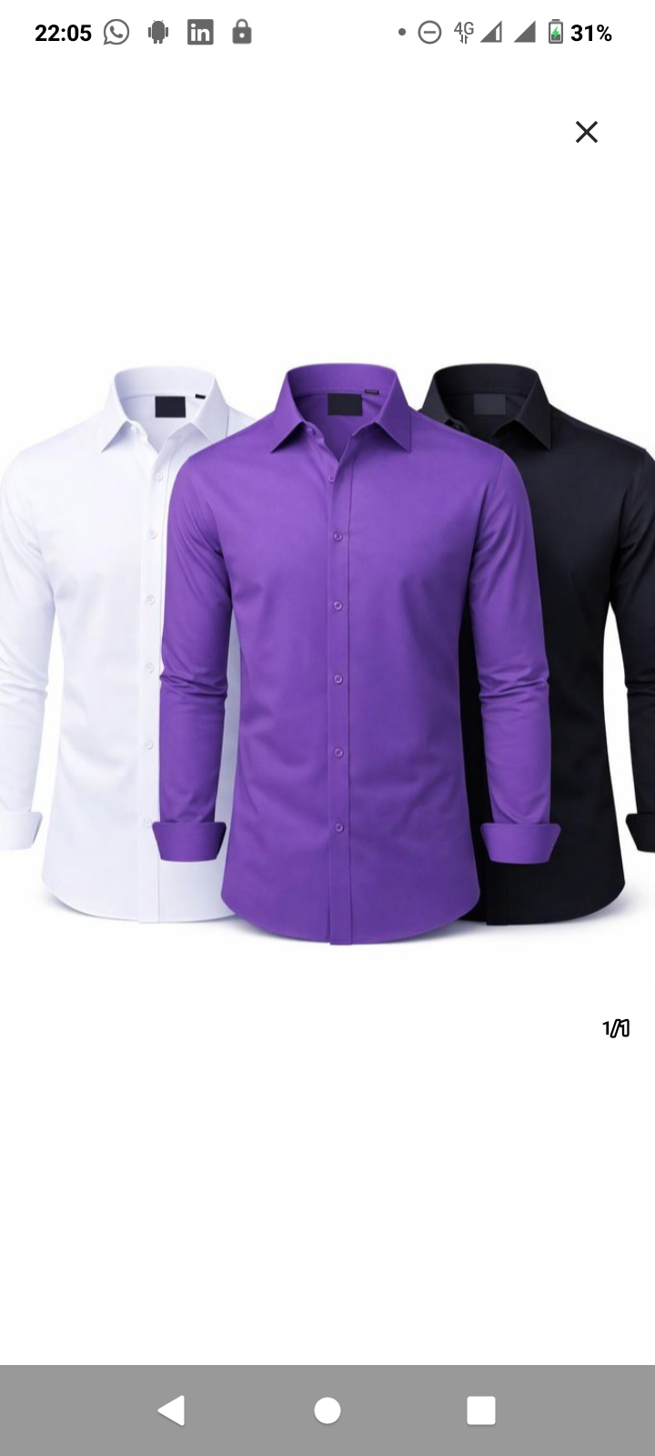 Mens gentle shirts-pack of 3